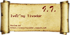 Ivány Tivadar névjegykártya